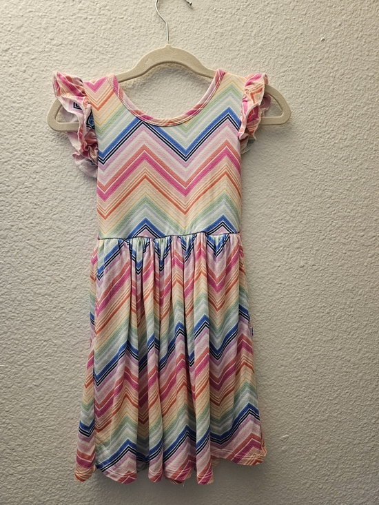 Little Sleepies Other - Little Sleepies Rainbow Chevron 4T Ruffle-Sleeve Twirl Dress